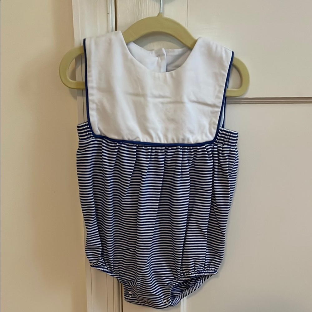 Baby Blue Striped Romper